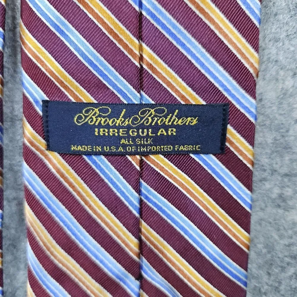 Brooks Brothers Irregular Silk Neck Tie Multicolred Diagonal Stripes Repp 60x3.5